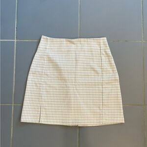 Brandy Melville Plaid Cream/Blue Skirt